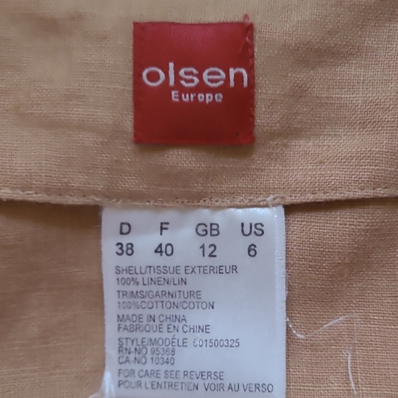 SZ6 100% Linen 3pc Skirt Set Olsen Embroidery Beaded Belted - Picture 16 of 17
